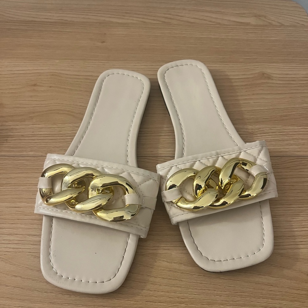 Cream sandals size 8.5